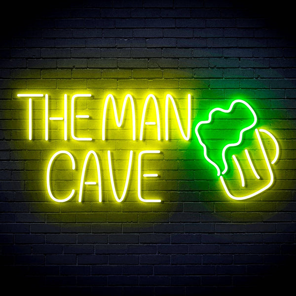 ADVPRO The Man Cave with Beer Mug Ultra-Bright LED Neon Sign fn-i4032 - Green & Yellow