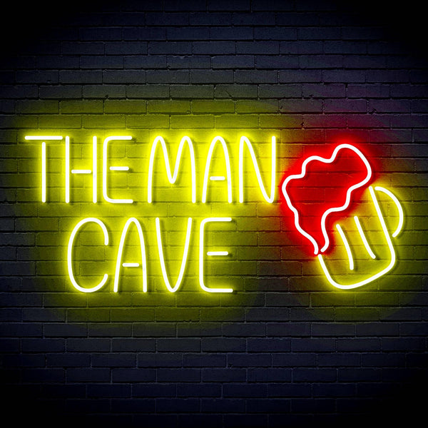 ADVPRO The Man Cave with Beer Mug Ultra-Bright LED Neon Sign fn-i4032 - Red & Yellow