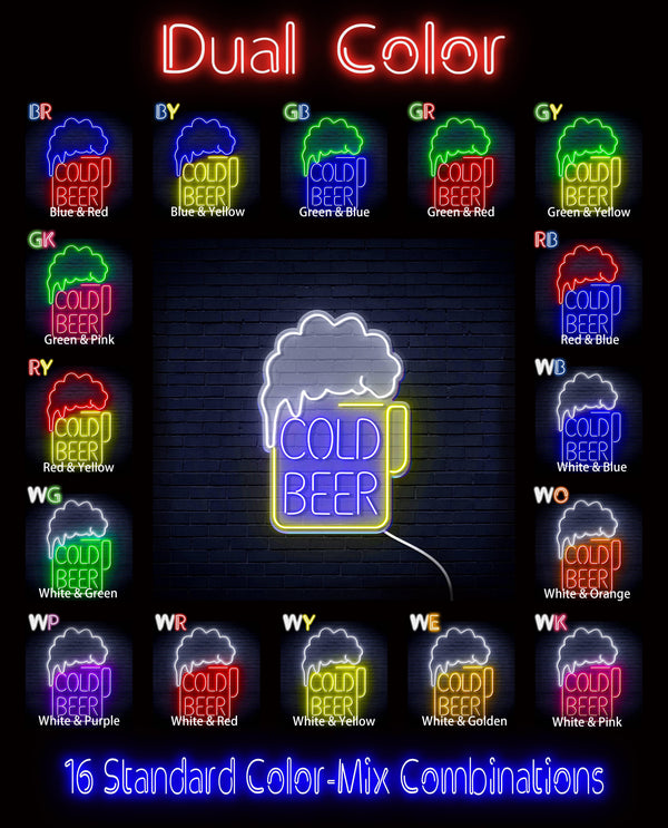ADVPRO Cold Beer Ultra-Bright LED Neon Sign fn-i4039 - Dual-Color
