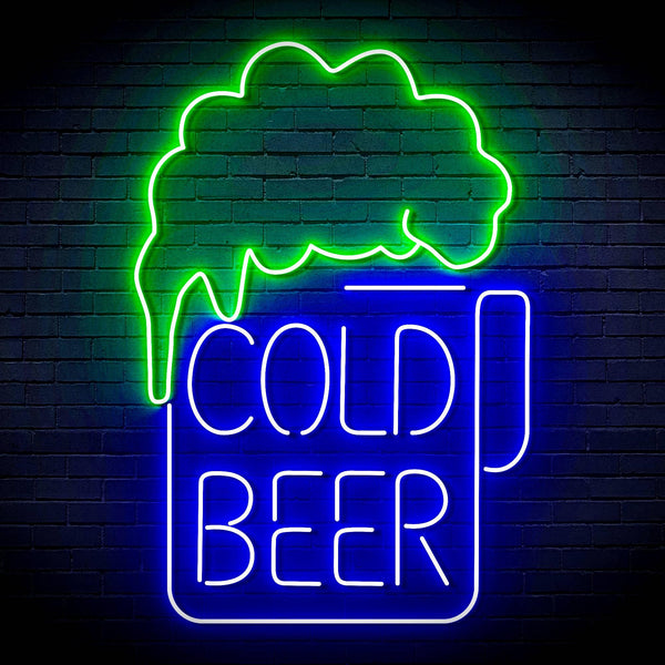 ADVPRO Cold Beer Ultra-Bright LED Neon Sign fn-i4039 - Green & Blue
