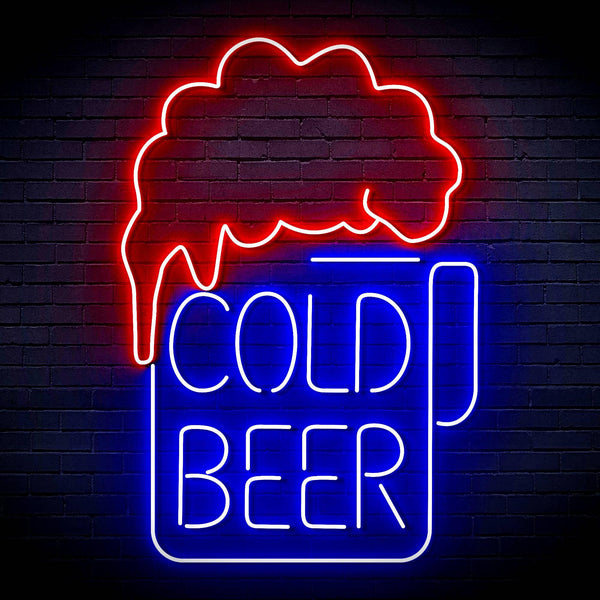 ADVPRO Cold Beer Ultra-Bright LED Neon Sign fn-i4039 - Red & Blue