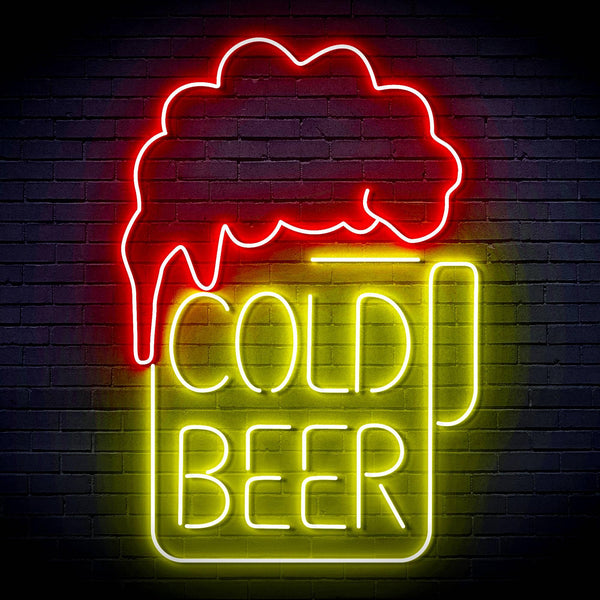 ADVPRO Cold Beer Ultra-Bright LED Neon Sign fn-i4039 - Red & Yellow