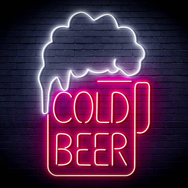 ADVPRO Cold Beer Ultra-Bright LED Neon Sign fn-i4039 - White & Pink