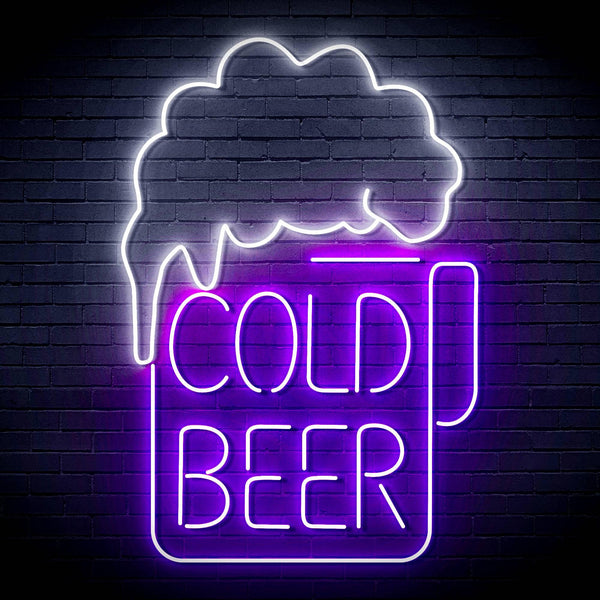 ADVPRO Cold Beer Ultra-Bright LED Neon Sign fn-i4039 - White & Purple