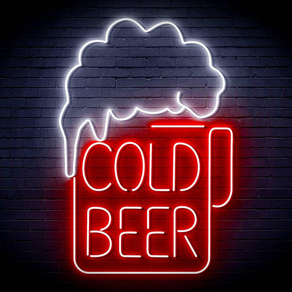 ADVPRO Cold Beer Ultra-Bright LED Neon Sign fn-i4039 - White & Red