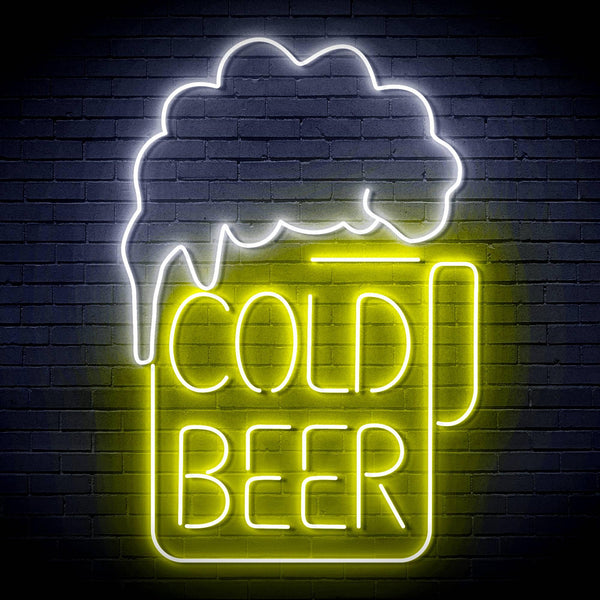 ADVPRO Cold Beer Ultra-Bright LED Neon Sign fn-i4039 - White & Yellow