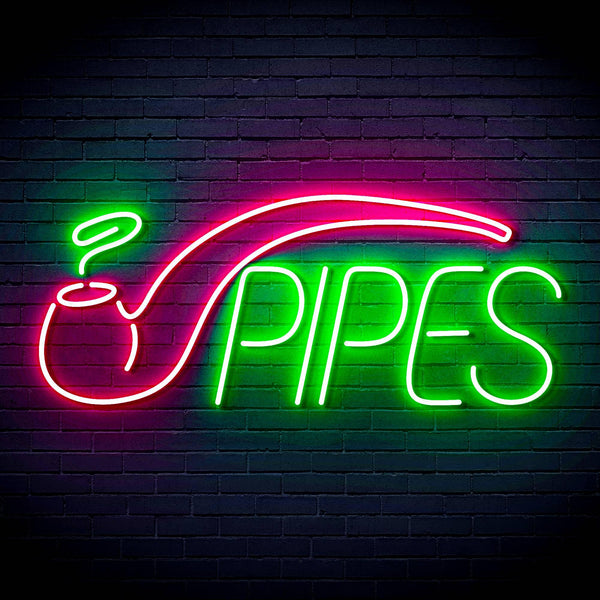 ADVPRO Cigarette Ciga Pipes Ultra-Bright LED Neon Sign fn-i4040 - Green & Pink