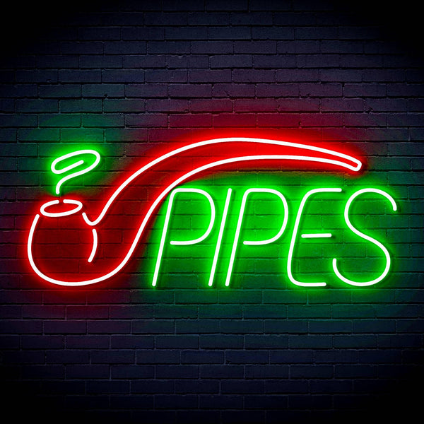 ADVPRO Cigarette Ciga Pipes Ultra-Bright LED Neon Sign fn-i4040 - Green & Red