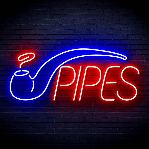 ADVPRO Cigarette Ciga Pipes Ultra-Bright LED Neon Sign fn-i4040 - Red & Blue