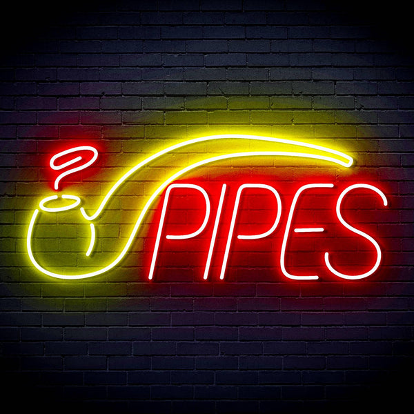 ADVPRO Cigarette Ciga Pipes Ultra-Bright LED Neon Sign fn-i4040 - Red & Yellow