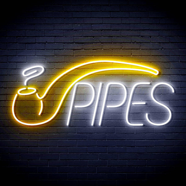 ADVPRO Cigarette Ciga Pipes Ultra-Bright LED Neon Sign fn-i4040 - White & Golden Yellow