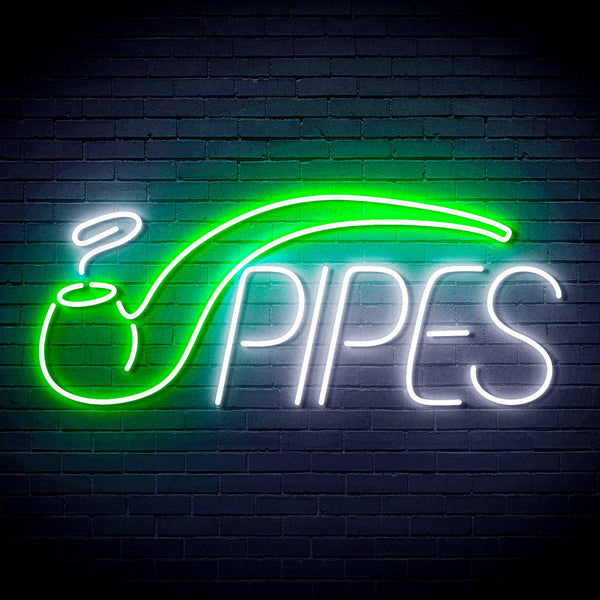ADVPRO Cigarette Ciga Pipes Ultra-Bright LED Neon Sign fn-i4040 - White & Green