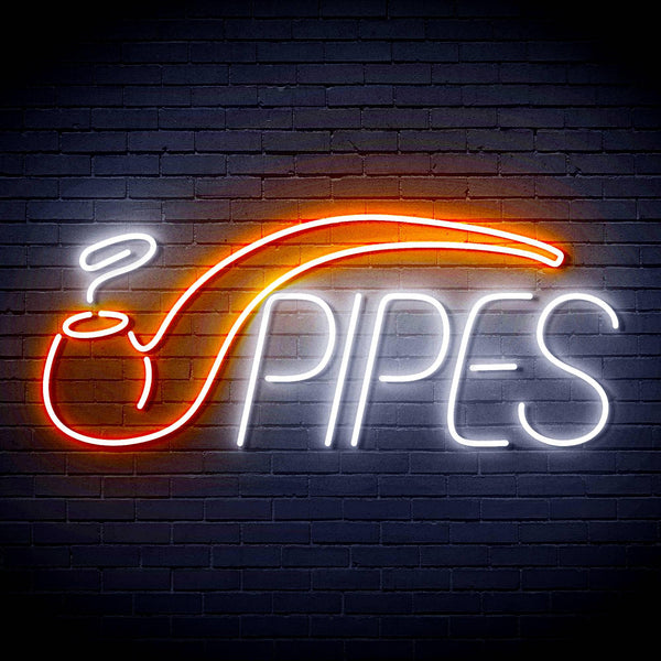 ADVPRO Cigarette Ciga Pipes Ultra-Bright LED Neon Sign fn-i4040 - White & Orange