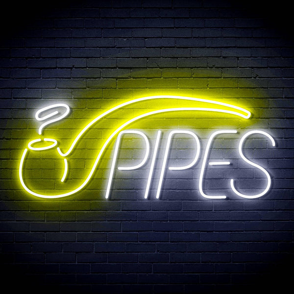ADVPRO Cigarette Ciga Pipes Ultra-Bright LED Neon Sign fn-i4040 - White & Yellow