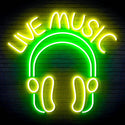 ADVPRO LIVE MUSIC with Earphone Ultra-Bright LED Neon Sign fn-i4041 - Green & Yellow
