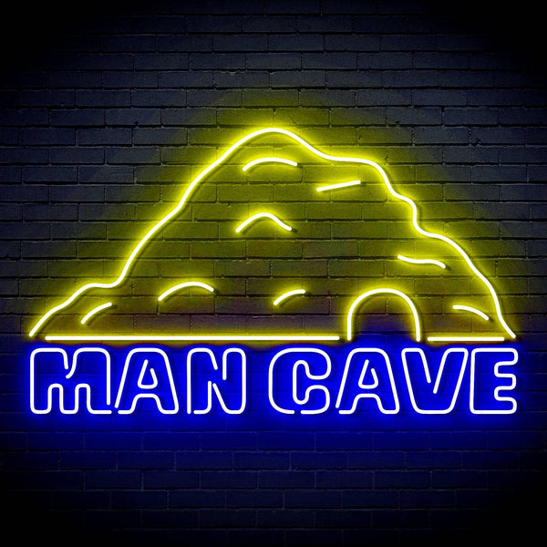 ADVPRO MANCAVE with a cave Ultra-Bright LED Neon Sign fn-i4042 - Blue & Yellow