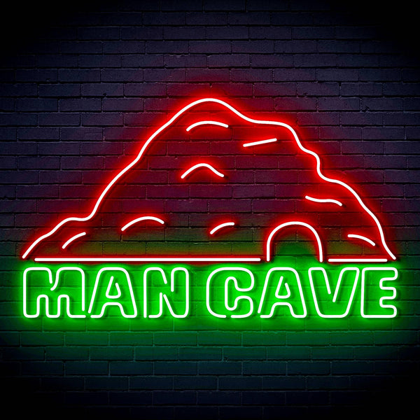 ADVPRO MANCAVE with a cave Ultra-Bright LED Neon Sign fn-i4042 - Green & Red