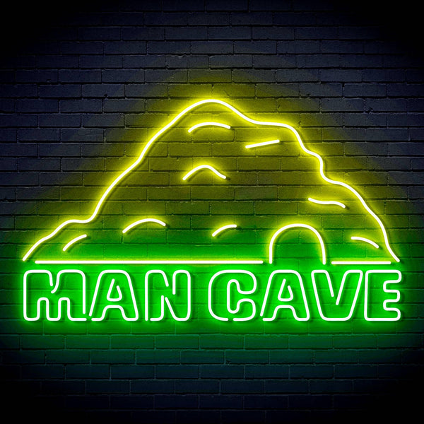 ADVPRO MANCAVE with a cave Ultra-Bright LED Neon Sign fn-i4042 - Green & Yellow