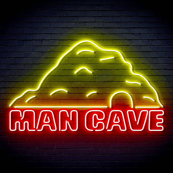 ADVPRO MANCAVE with a cave Ultra-Bright LED Neon Sign fn-i4042 - Red & Yellow