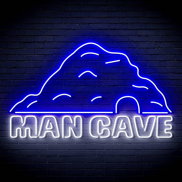 ADVPRO MANCAVE with a cave Ultra-Bright LED Neon Sign fn-i4042 - White & Blue
