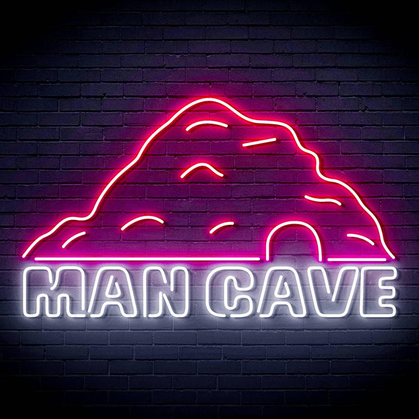 ADVPRO MANCAVE with a cave Ultra-Bright LED Neon Sign fn-i4042 - White & Pink