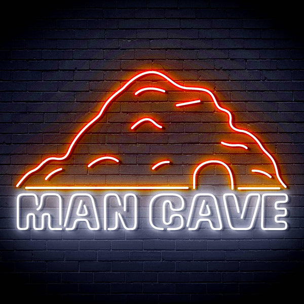 ADVPRO MANCAVE with a cave Ultra-Bright LED Neon Sign fn-i4042 - White & Orange