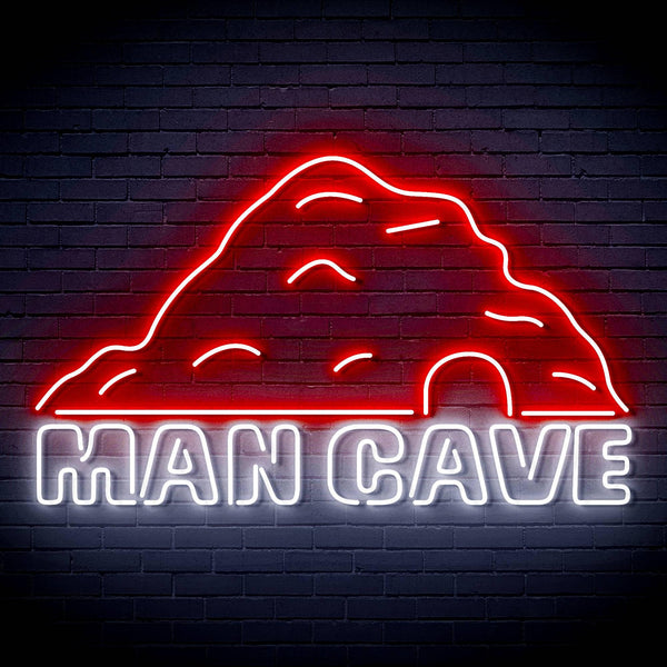 ADVPRO MANCAVE with a cave Ultra-Bright LED Neon Sign fn-i4042 - White & Red