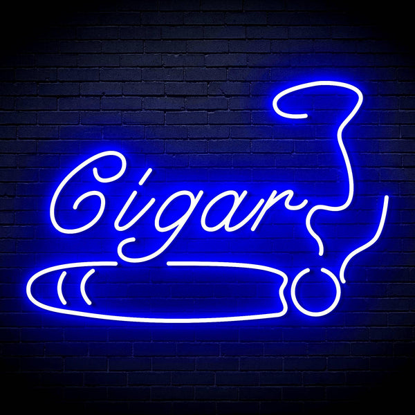 ADVPRO Cigarette Ciga Pipes Ultra-Bright LED Neon Sign fn-i4043 - Blue