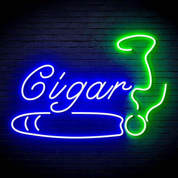 ADVPRO Cigarette Ciga Pipes Ultra-Bright LED Neon Sign fn-i4043 - Green & Blue