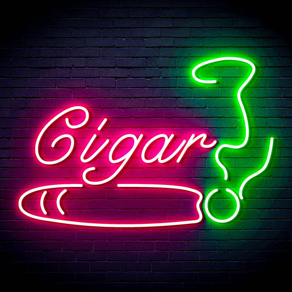 ADVPRO Cigarette Ciga Pipes Ultra-Bright LED Neon Sign fn-i4043 - Green & Pink
