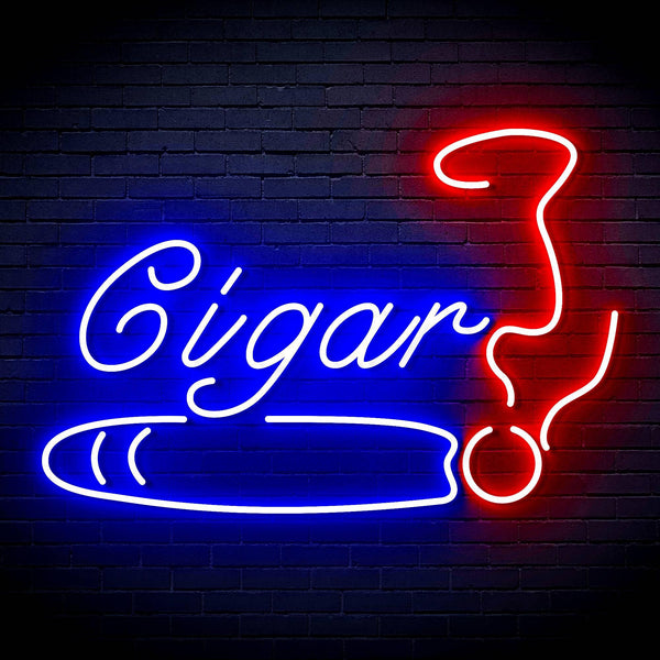 ADVPRO Cigarette Ciga Pipes Ultra-Bright LED Neon Sign fn-i4043 - Red & Blue