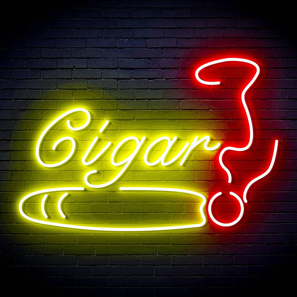 ADVPRO Cigarette Ciga Pipes Ultra-Bright LED Neon Sign fn-i4043 - Red & Yellow