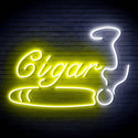 ADVPRO Cigarette Ciga Pipes Ultra-Bright LED Neon Sign fn-i4043 - White & Yellow