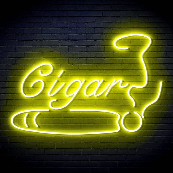 ADVPRO Cigarette Ciga Pipes Ultra-Bright LED Neon Sign fn-i4043 - Yellow