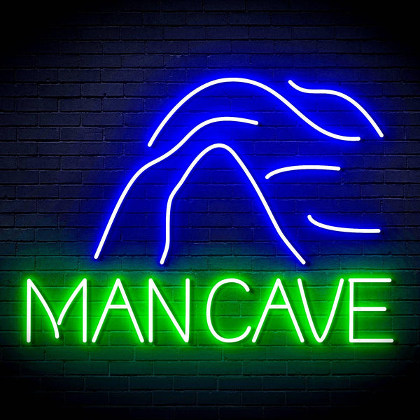 ADVPRO MANCAVE with a cave Ultra-Bright LED Neon Sign fn-i4044 - Green & Blue