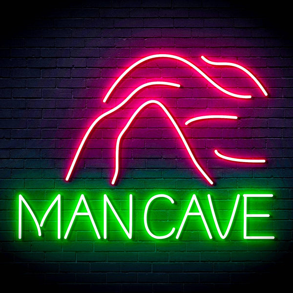 ADVPRO MANCAVE with a cave Ultra-Bright LED Neon Sign fn-i4044 - Green & Pink