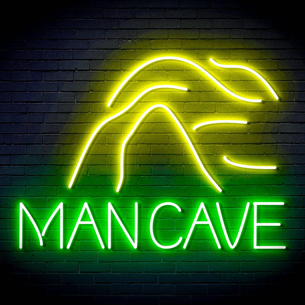 ADVPRO MANCAVE with a cave Ultra-Bright LED Neon Sign fn-i4044 - Green & Yellow