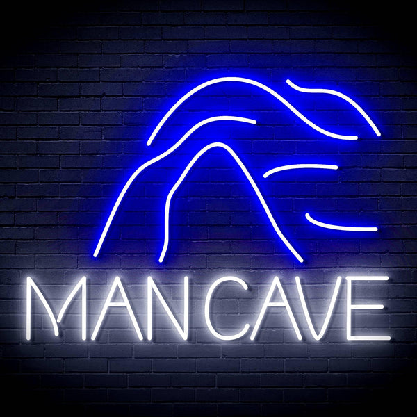 ADVPRO MANCAVE with a cave Ultra-Bright LED Neon Sign fn-i4044 - White & Blue