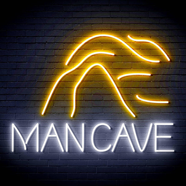 ADVPRO MANCAVE with a cave Ultra-Bright LED Neon Sign fn-i4044 - White & Golden Yellow