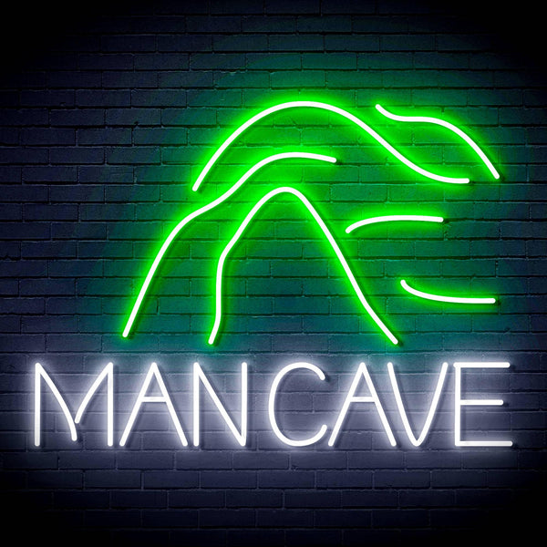 ADVPRO MANCAVE with a cave Ultra-Bright LED Neon Sign fn-i4044 - White & Green