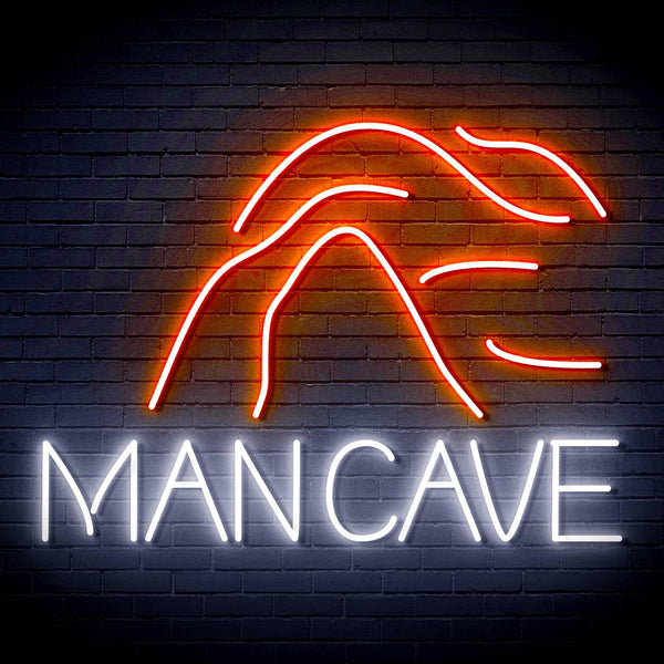 ADVPRO MANCAVE with a cave Ultra-Bright LED Neon Sign fn-i4044 - White & Orange