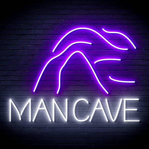 ADVPRO MANCAVE with a cave Ultra-Bright LED Neon Sign fn-i4044 - White & Purple