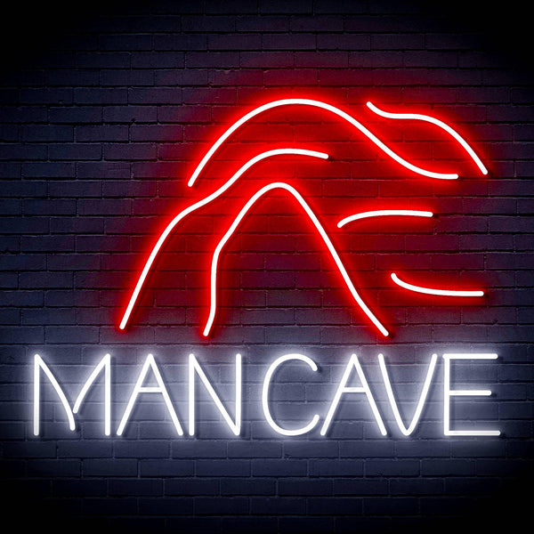 ADVPRO MANCAVE with a cave Ultra-Bright LED Neon Sign fn-i4044 - White & Red