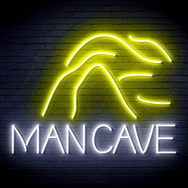 ADVPRO MANCAVE with a cave Ultra-Bright LED Neon Sign fn-i4044 - White & Yellow