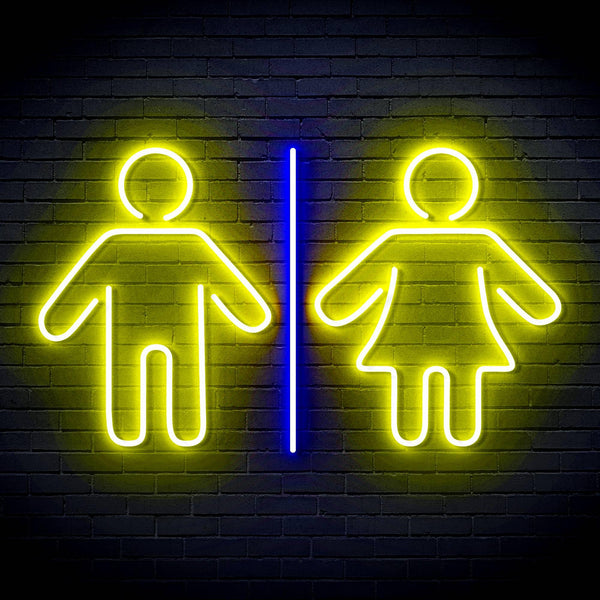 ADVPRO Male and Femal Restroom Toilet Washroom Ultra-Bright LED Neon Sign fn-i4046 - Blue & Yellow