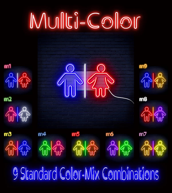 ADVPRO Male and Femal Restroom Toilet Washroom Ultra-Bright LED Neon Sign fn-i4046 - Multi-Color