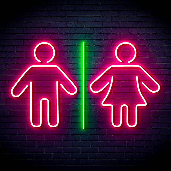 ADVPRO Male and Femal Restroom Toilet Washroom Ultra-Bright LED Neon Sign fn-i4046 - Green & Pink