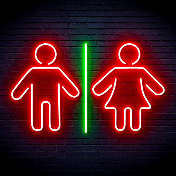 ADVPRO Male and Femal Restroom Toilet Washroom Ultra-Bright LED Neon Sign fn-i4046 - Green & Red