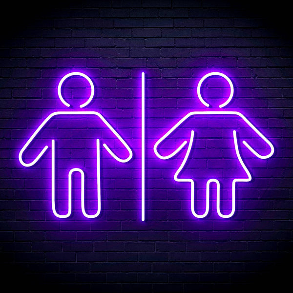 ADVPRO Male and Femal Restroom Toilet Washroom Ultra-Bright LED Neon Sign fn-i4046 - Purple
