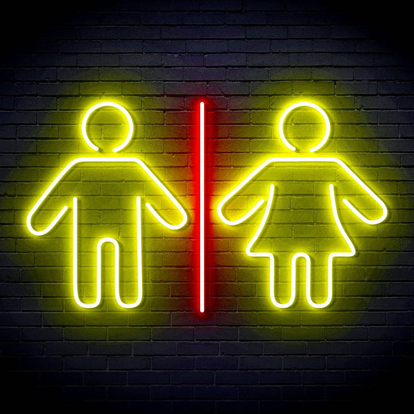 ADVPRO Male and Femal Restroom Toilet Washroom Ultra-Bright LED Neon Sign fn-i4046 - Red & Yellow